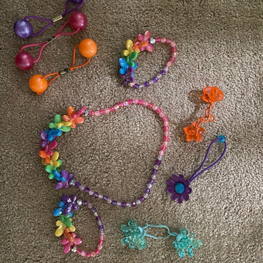 Colorful Kids Flower Jewelry Set